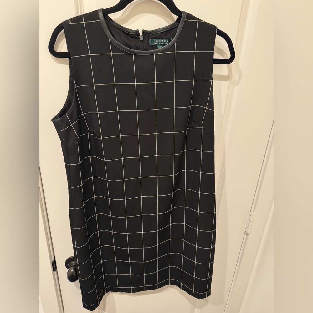 Ralph Lauren Black Window Pane Midi Dress